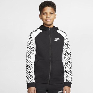 Hanorace Nike Sportswear French Terry Full-Zip Baieti Negrii Albi | WETG-64097